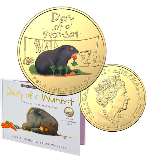 2022 20c Diary of a Wombat - Gilded Gold Plated Deluxe Book