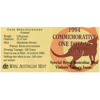 1994 $1 'C' Mintmark  Royal Australian Mint Visitors' Gallery Issue