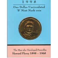 1998 $1 Howard Florey 'B' Mintmark