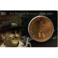 2001 $5 Sir Donald Bradman 1908-2001 Gold Coin