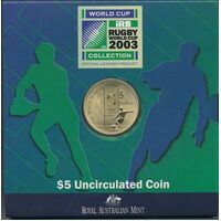 2003 $5 Rugby World Cup Uncirculated Coin