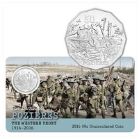 2016 50c The Battle of Pozieres The Western Front 1916-2016