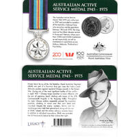 2017 20c Legends of the Anzacs - Australian Active Service Medal 1945 - 1975