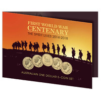 2014-2018 100 Years of ANZAC 5 Coin Set