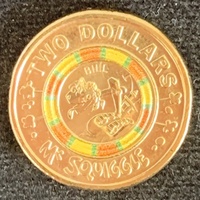 2019 - $2 Mr Squiggle, Bill, Orange & Yellow Coloured Coin