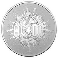 2021 1oz AC/DC $1 Silver Frosted Uncirculated Coin