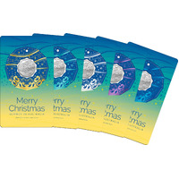 2021 50c Merry Christmas - Summer in Australia Decorations (set of 5)