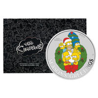 2022 Perth Mint SIMPSONS Season's Greetings 1 oz  Silver Proof Coin