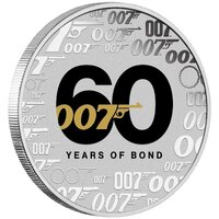 2022 1oz Silver 60 years of James Bond Coloured Coin in Card