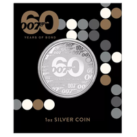 2022 1oz Silver Coin 60 years of James Bond in Card