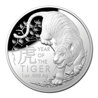 2022 1oz Lunar Year of the Tiger Domed Silver Proof 