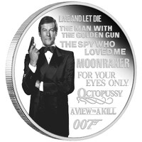 2022 1oz Silver Proof James Bond Legacy Series - Roger Moore