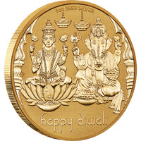 2023 1oz DIWALI Silver Proof Gilded Medallion