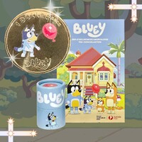 2024 $1 Bluey Coin Set in Folder Including Coloured Coin