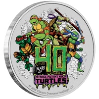  2024 1oz Silver Teenage Mutant Ninja Turtles Coloured Coin in Card