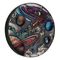 2024 5oz Silver Universe Starry Sky and Planets Antiqued Coloured Coin