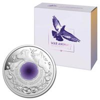 2024 Silver 'C' Mintmark $2 Proof Coin - Purple Poppy War Animals Remembrance