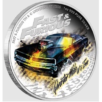 2023 Fast and Furious 1oz Silver Proof Coloured Coin-Quarter Mile at a Time 