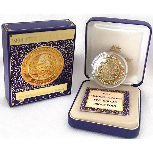 1994 $5 Proof Commemorating 100 Years of the Enfranchisement of Women in South Australia