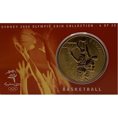 2000 $5 Sydney Olympic Gold Coin - Basketball
