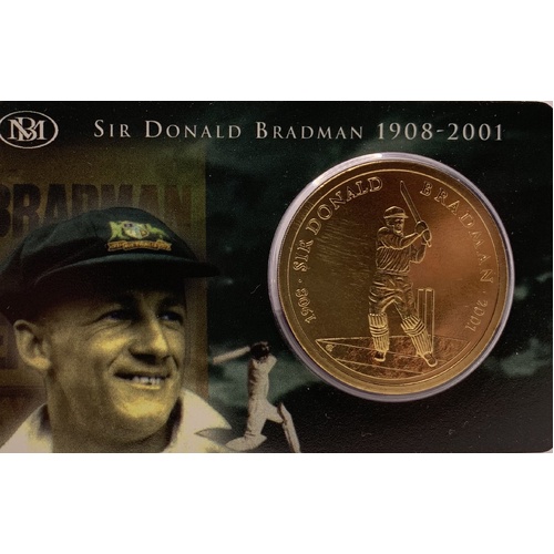 2001 $5 Sir Donald Bradman 1908-2001 Gold Coin