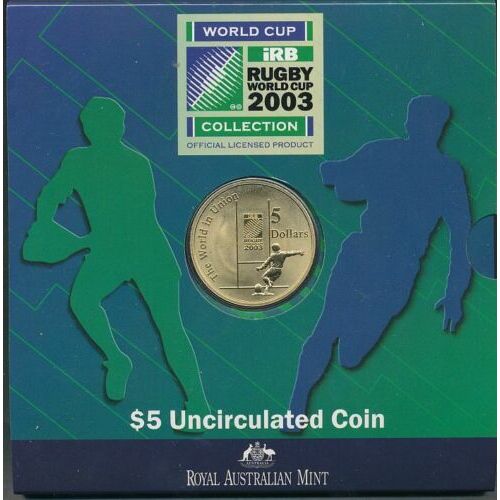2003 $5 Rugby World Cup Uncirculated Coin