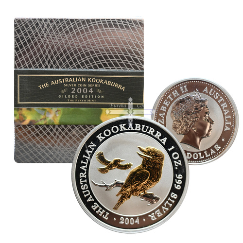 2004 1oz Gilded Kookaburra Silver Proof