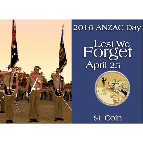 2016 $1 Anzac Day Lest We Forget