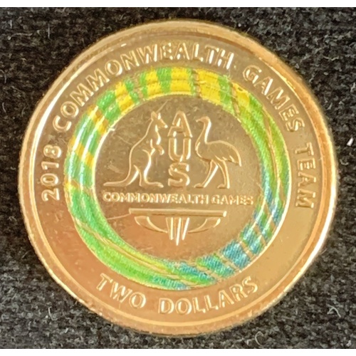 2018 - $2 Commonwealth Games, AUS, Green Coloured Coin