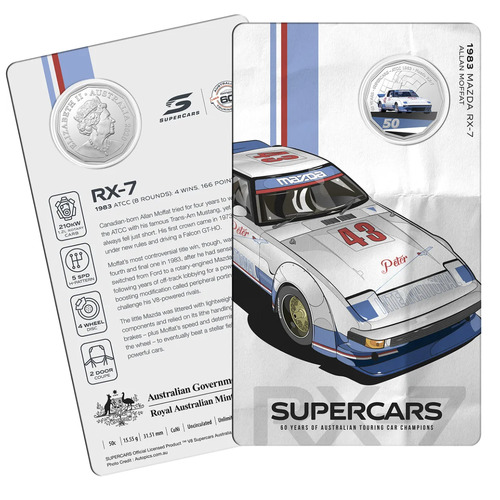 2020 50c 60 Years of Supercars - 1983 Mazda RX-7 Allan Moffat