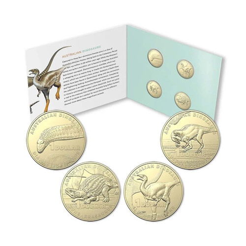 2022 $1 Australian Dinosaurs 4 Coin Collection