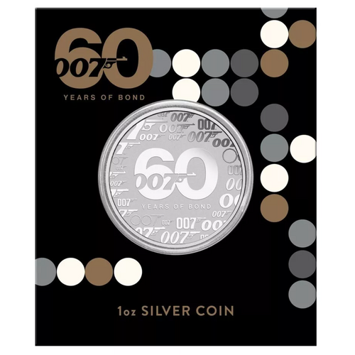 2022 1oz Silver Coin 60 years of James Bond in Card