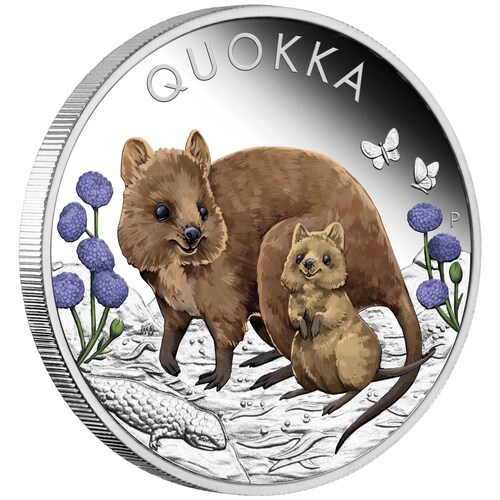 2022 1oz Australian Quokka Silver Proof Coloured Coin