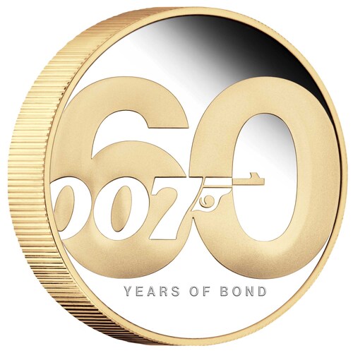 2022 2oz Silver Proof Gilded Coin 60 years of James Bond