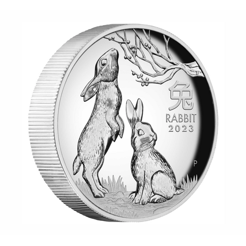 2023 1oz Silver Lunar Series III Year of the Rabbit High Relief Proof