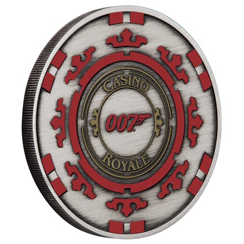 2023 1oz Silver James Bond Casino Royale Antiqued Casino Chip