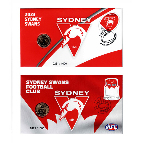 2023 and 2024 PNCs $1 AFL Sydney Swans Football Club set of 2